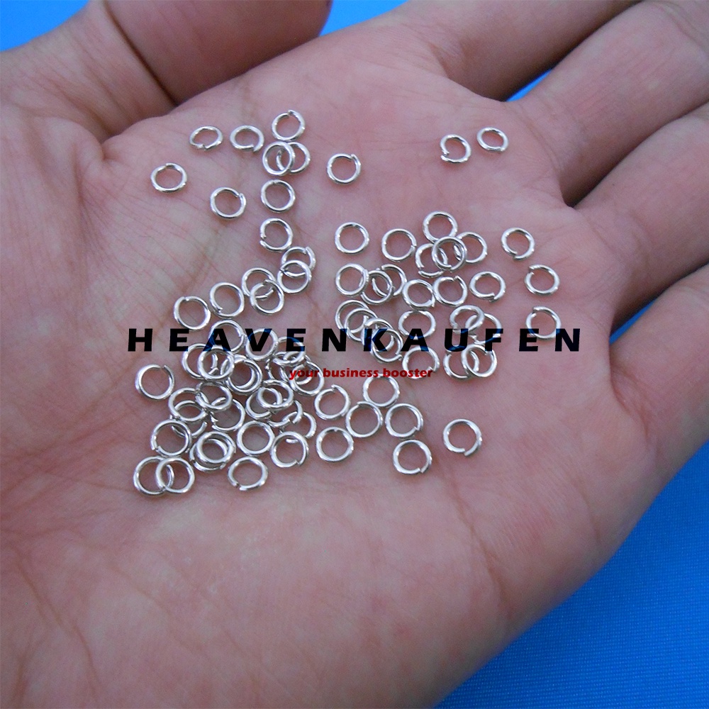 Ring Bulat Tipis Sangat Kecil Diameter Lubang 2,5 mm Nikel Silver Per Pack isi 144 pcs Untuk Craft DIY Dll