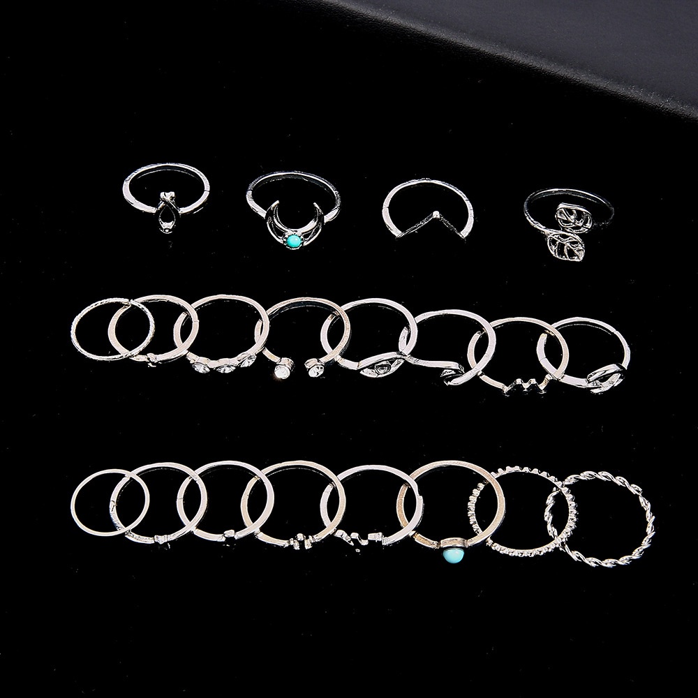 20-piece Geometric Ring Accessories Retro Korean Retro Personality