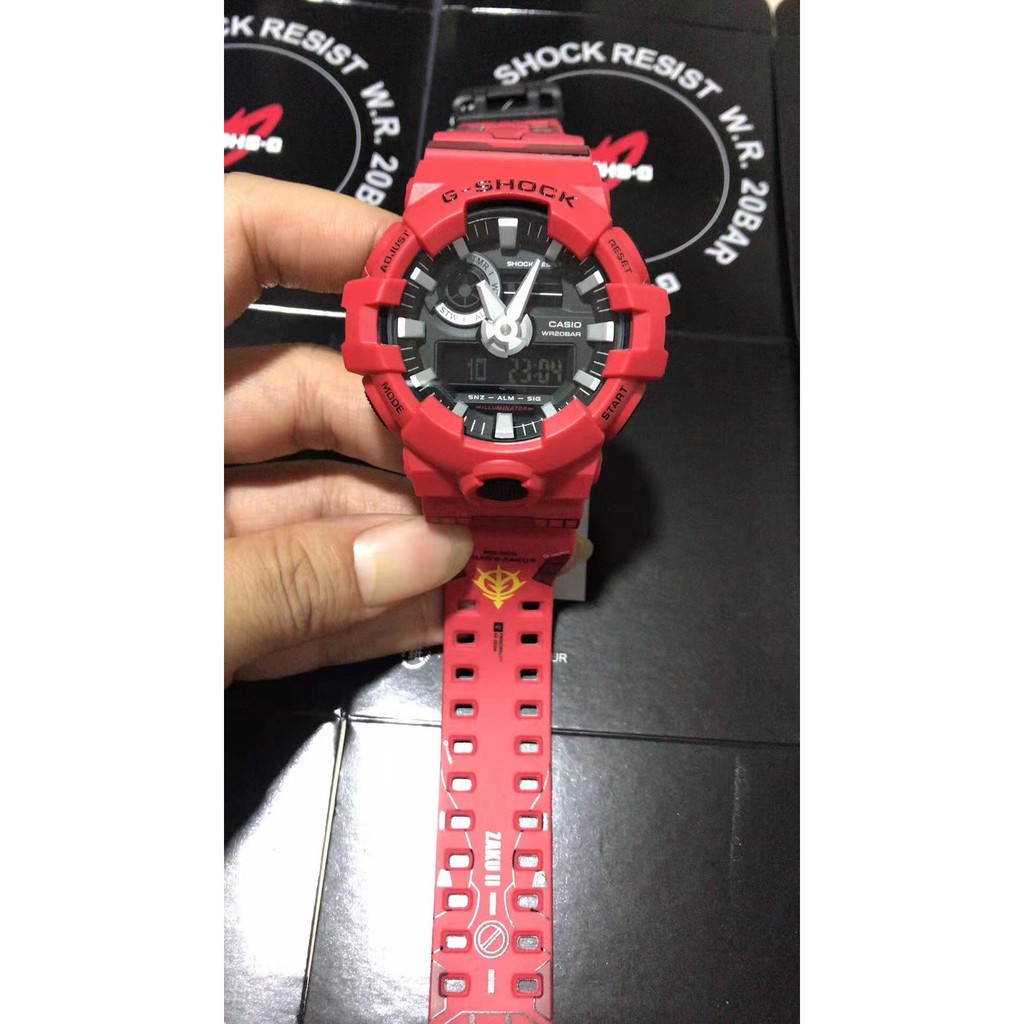 [Tersedia] CASIO GSHOCK GA700 joint full set waterproof-GA700 joint protection waterproof-GA700 black red