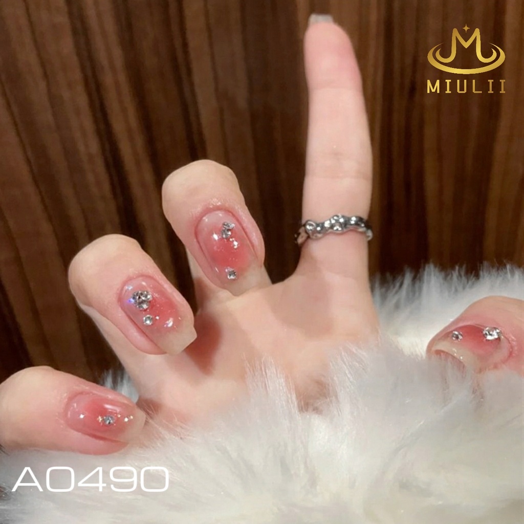 MIULII / KUKU PALSU  A0490  / 24PCS / 3D / NAIL ART / PREMIUM / CUTE / BIRU / FREE LEM JELLY / KUTEK