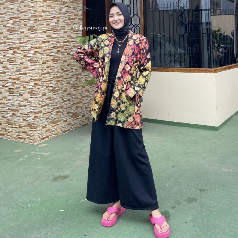 Blazer Batik Jumputan Wanita Atasan Handmade viskose Blouse Jaz Outer Kantor Premium Eksklusif ATIRA