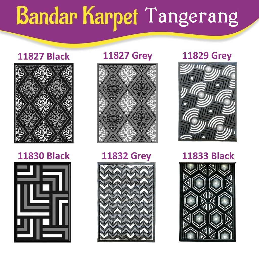 Karpet Lantai Momento MONOKROM Ukuran 160 x 210