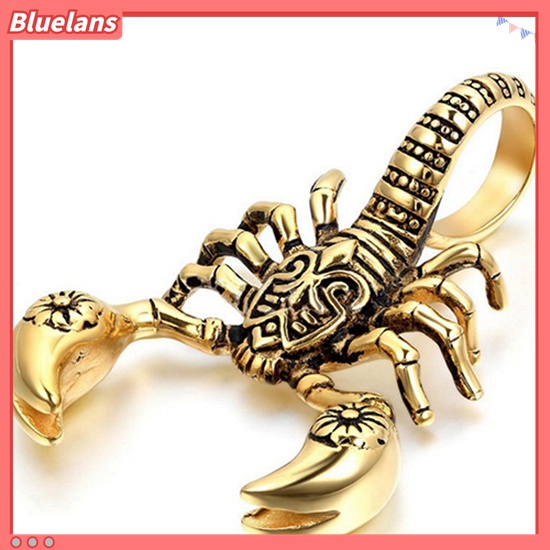 Bluelans Kalung Tali Kulit Imitasi Liontin Kalajengking Scorpion Gaya Vintage Punk Untuk Pria