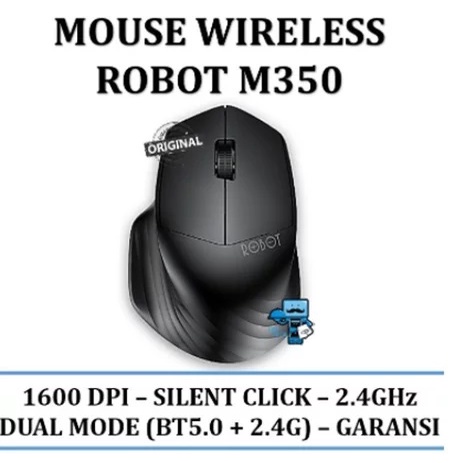 Robot M350 Mouse Bluetooth Wireless 2.4G Multi Mode Silent