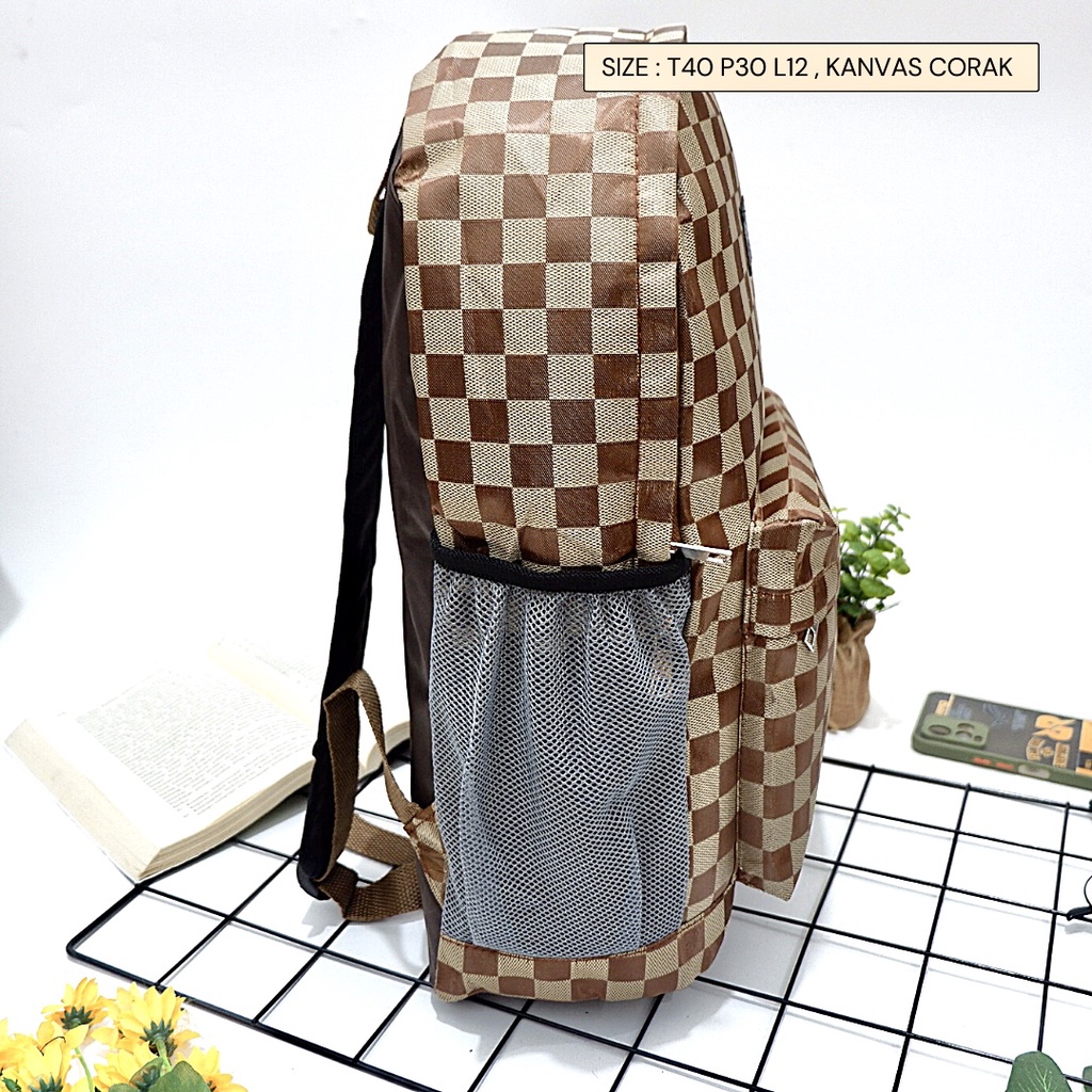 Ransel variasi resleting depan New Arrival - Tas Ransel Laptop Kasual Backpack -14 inch murah cod motif corak