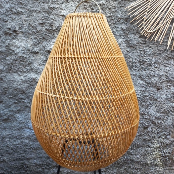 Helnan_Store Kap Lampu Gantung Rotan Jumbo Untuk Resto Cafe Dan Hotel