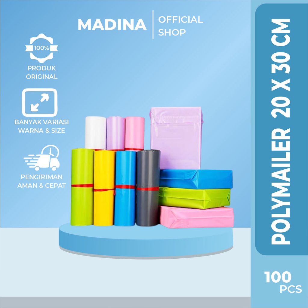 

Plastik Packing Polymailer LDPE 20X30CM Hitam Glossy Isi 100PCS Grosir Termurah Lem Perekat Tidak Mudah Sobek