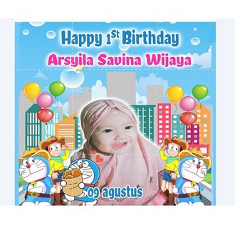 Terlaris Tas ultah Mika Keren UK 25x14x20 (PxLxT)-DORAEMON