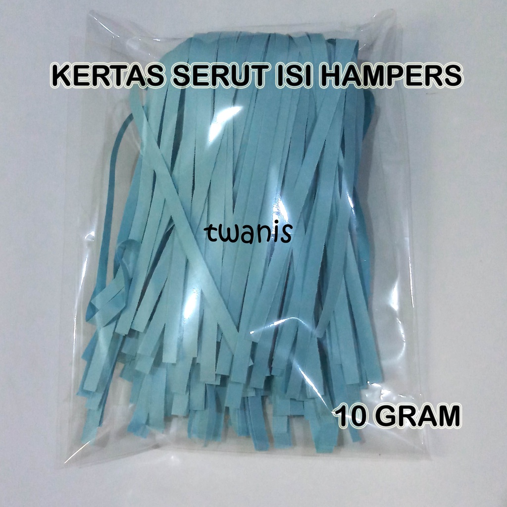 

KERTAS SERUT CACAH POTONG ISIAN HAMPERS WARNA BIRU ISI 10 GRAM