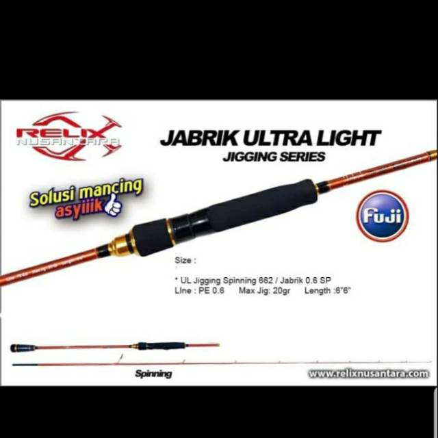 Rod RELIX NUSANTARA &quot;JABRIK ULTRA LIGHT&quot; JIGGING SERIES 198cm / PE.0.6