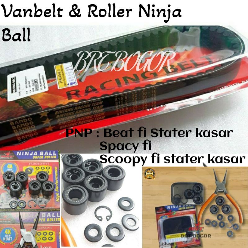 Vanbelt &amp; Roller BRT Ninja ball Beat fi spacy fi scoopy fi (STATER KASAR) BRT BEAT FI STATER KASAR Roller ninja ball plus vanbelt BRT Beat fi Scoopy fi Spacy fi Roler ninja ball brt roler ninja ball brt beat fi roler brt ninja ball spacy fi