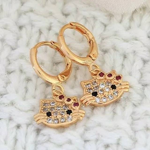 Anting Kitty Xuping perhiasan lapis emas 18k KTR