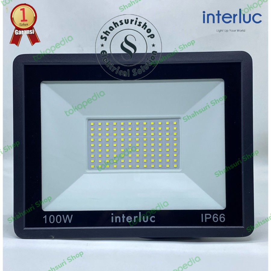 INTERLUC FLOOD LIGHT 100W 100 WATT LAMPU SOROT MURAH TERANG BERGARANSI