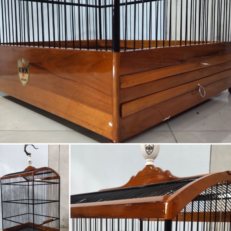 KWK Sangkar gepengan jati natural glossy