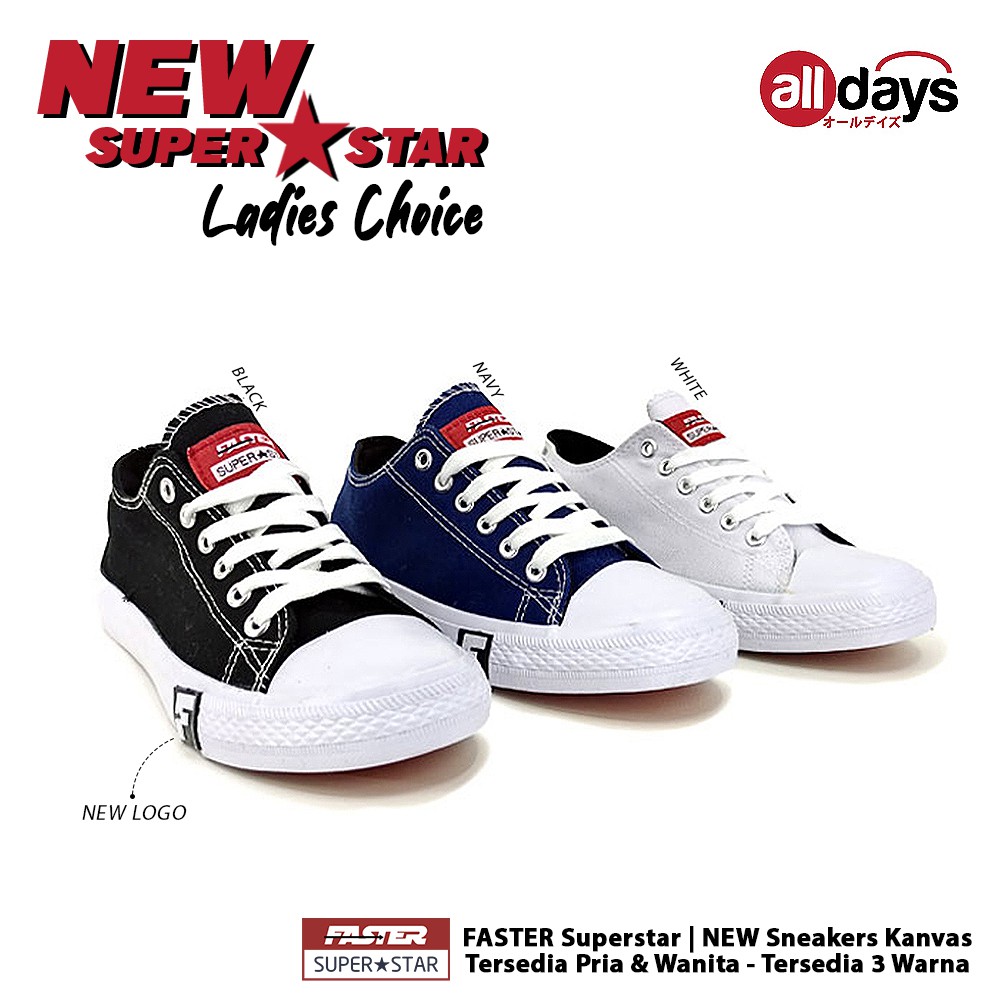 Faster Sepatu Sneakers Casual Kanvas Low Cut Wanita Import 2101-006 Size 36-40