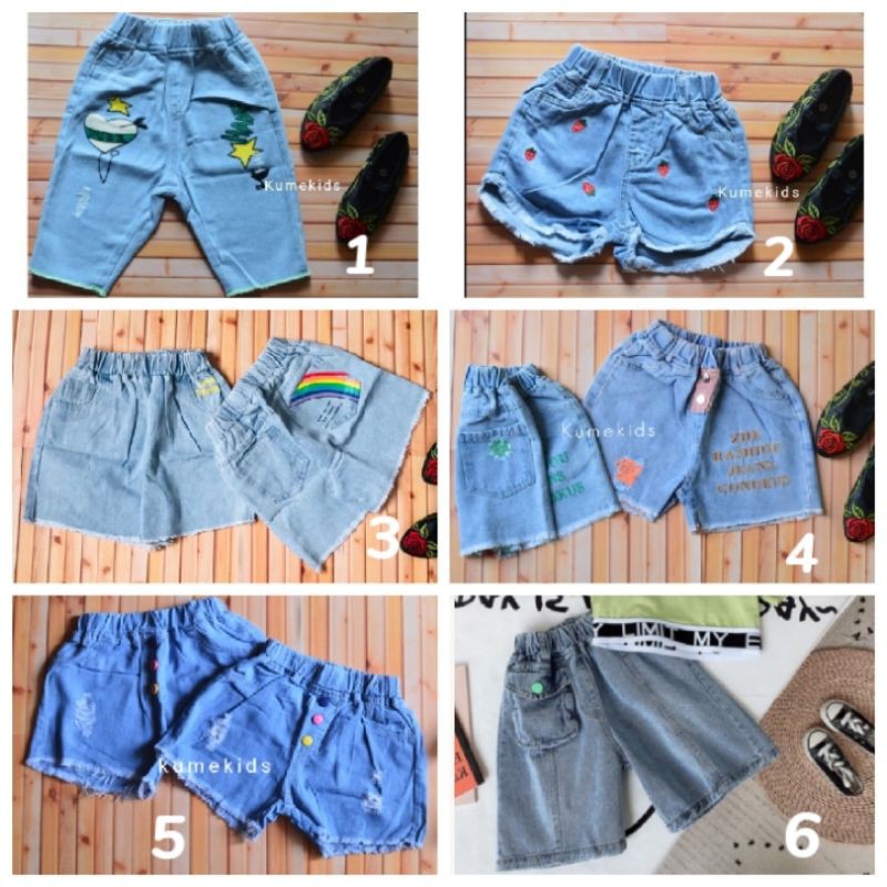 Hotpants anak cewek/ Celana Jeans pendek Anak Cewek Import Honeybee - 8 bulan sd 7 thn
