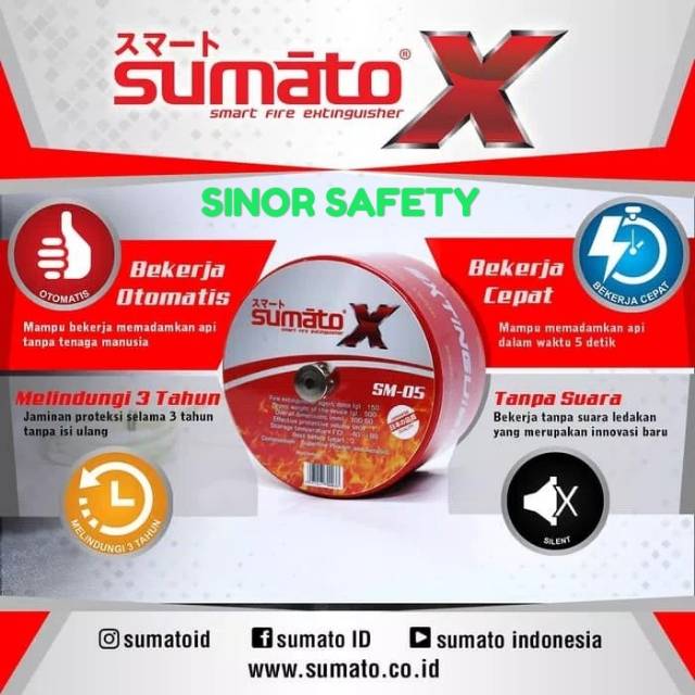 ORIGINAL SUMATO -X 500 mL SM-05 Alat Pemadam Api Otomatis Mobil Panel