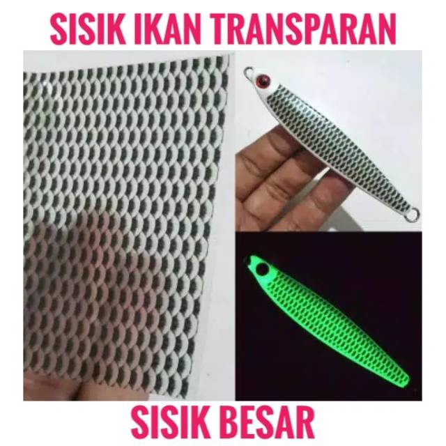 Sticker Sisik Ikan Transparan Besar Kecil