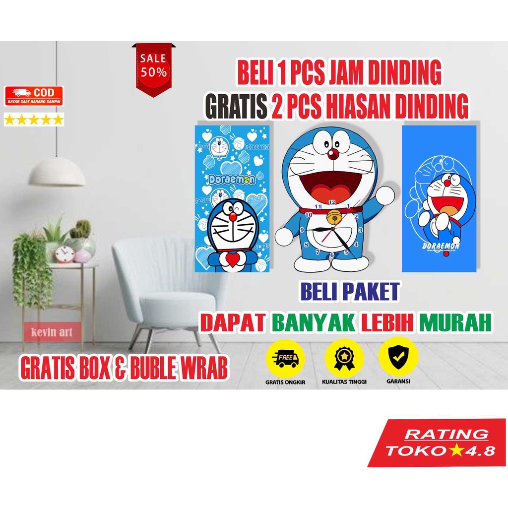 JAM DINDING DORAEMON SERBA SERBI KOLEKSI PAJANGAN DINDING HIASAN DINDING KAMAR TIDUR KARAKTER DORAEMON UNIK MINIMALIS AESTHETIC MURAH BAGUS DEKORASI ULANG TAHUN 1 SET TEMPEL TEMBOK PAJANGAN DINDING POSTER PERNAK PERNIK HIASAN RUMAH AKSESORIS TERBARU