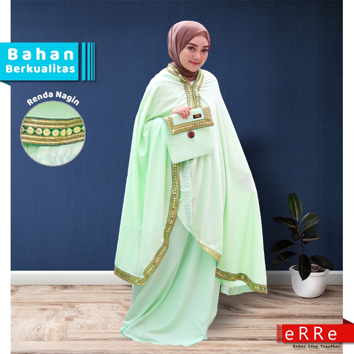 Mukena Mukenah Dewasa Katun Jepang Terbaru Bali Jumbo Premium Ponco 2 in 1 EP13