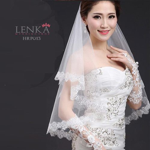 [TOKO TERPERCAYA] AKSESORIS PENGANTIN PESTA VEIL RENDA PUTIH 2 LAYER HRP013