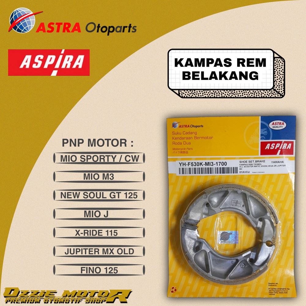 ASPIRA TROMOL KAMPAS REM BELAKANG VEGA ZR NEW MIO M3 ORIGINAL ASTRA MI3-5MX