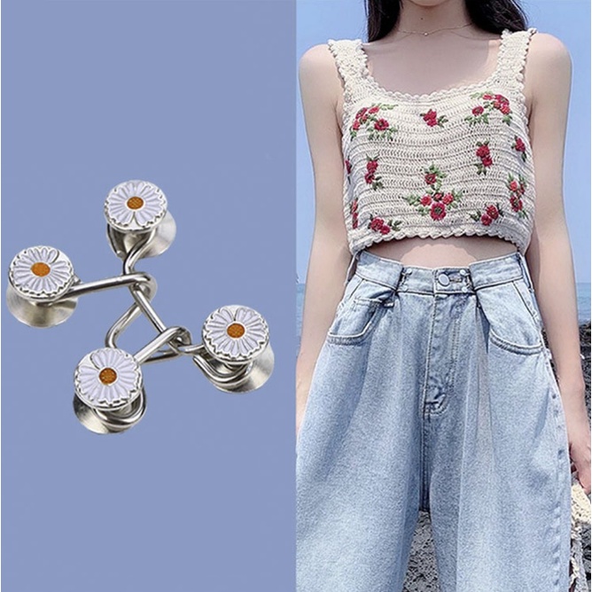 Detachable waist collection artifact button adjustment, nail-free button daisy (with pins)