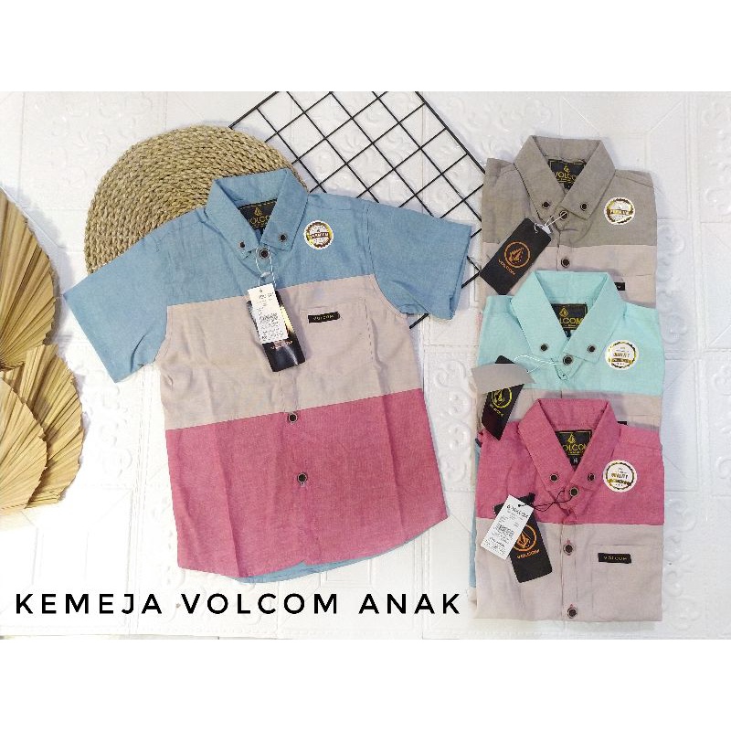 Baju kemeja anak laki laki cowok 1-5th | kemeja volcom anak