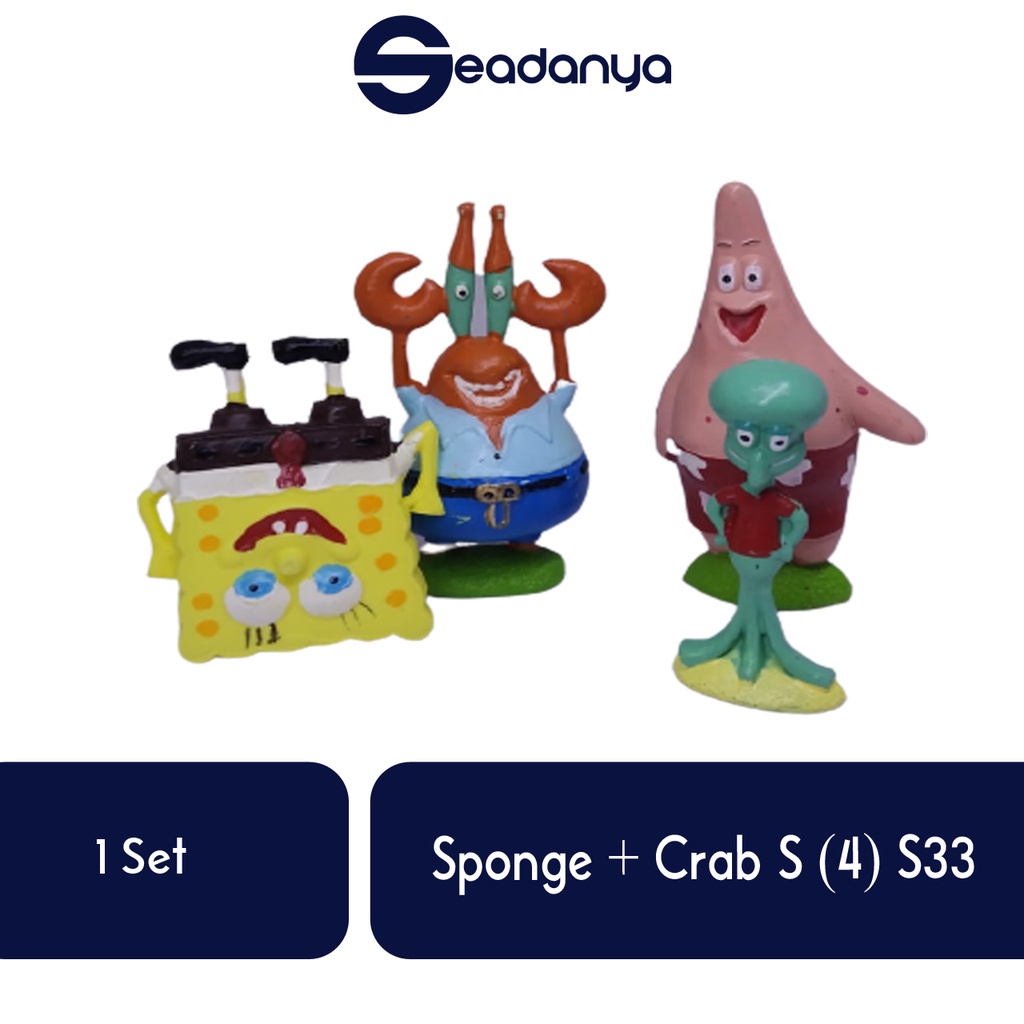 

Sponge + Crab S(4) s33/Spongebob/Mainan Anak/Hiasan Cake/Hiasan Tart/Aksesoris Kue Ulang Tahun/Aksesoris Cake/Pernak Pernik Cake
