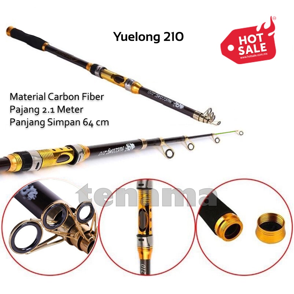 Joran Pancing Carbon Fiber Yuelong 2.1M/5 Rod Gray