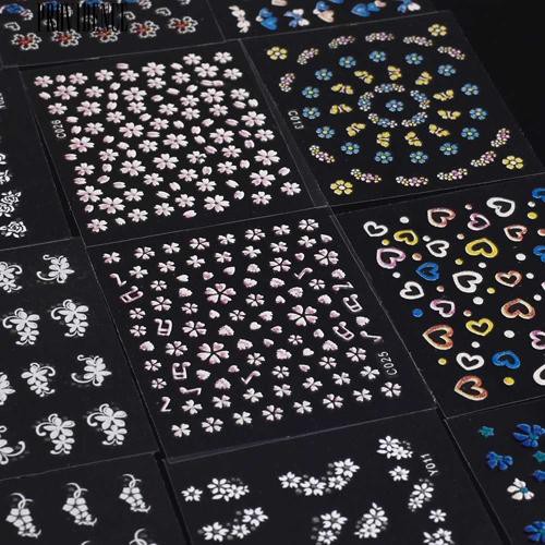 [Bayar Di Tempat]  30 Lembar Campuran Bunga Nail Art Stiker Decals DIY Manicure Desain Aksesoris