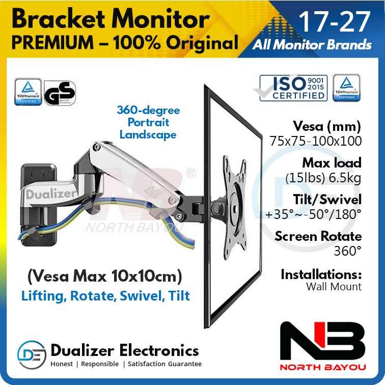 Bracket Monitor 17 22 23 24 25 26 27 32 34 35 Inch Arm Swivel North Bayou NB F150 NBF150 Portrait Landscape