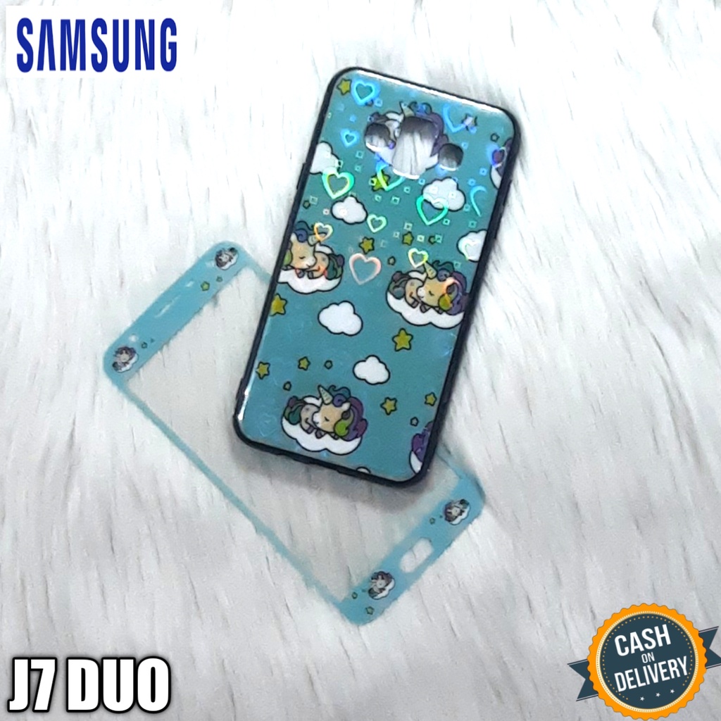 Softcase Samsung J7 Duo Case Hp Casing Hp + Tempered Glass