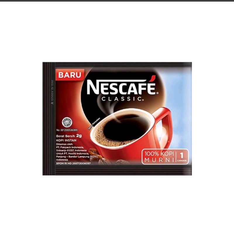 NESCAFE CLASSIC 2gr KOPI (ISI 10 PCS) DALGONA / Sachet 2 Gram