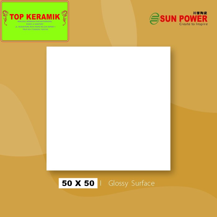 Keramik Lantai Sunpower 50x50 Putih Polos