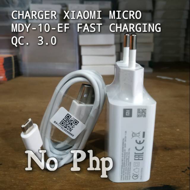 CHARGER XIAOMI REDMI NOTE 6 5 PRO FAST CHARGING ORIGINAL 100% MDY-10-EF