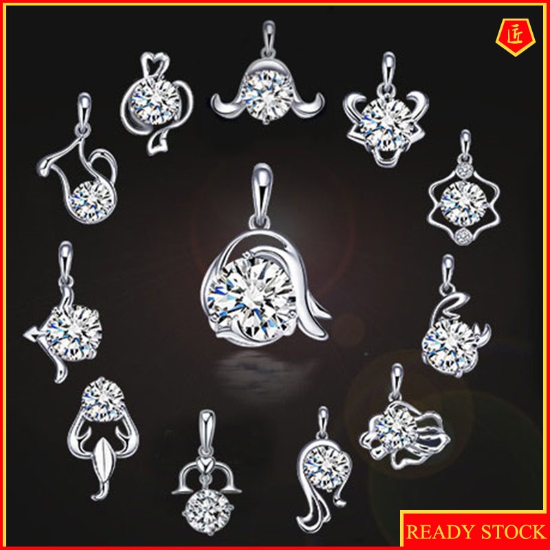 [Ready Stock]Twelve Constellation Silver Necklace Korean Niche Design Fashion