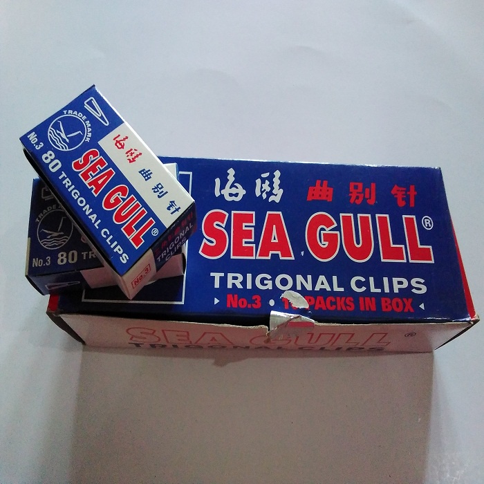 

PAPER CLIP/TRIGONAL CLIPS/KLIP KERTAS SEA GULL NO.3 ASLI