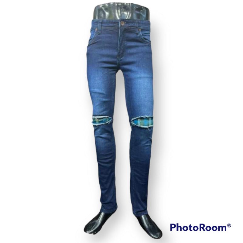 Celana Panjang Skinny Ripped Dengkul NTF Original terbaru 2022 / celana jeans pria sobek dengkul lap