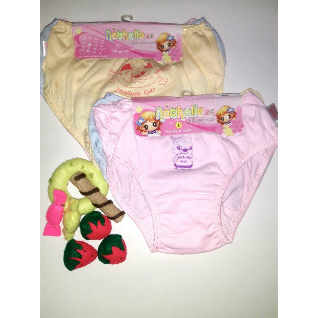 Celana Dalam Nathalie Anak NTK 506 | CD Natalie Anak Perempuan | Pakaian Dalam Anak | Open Sorx 3pcs