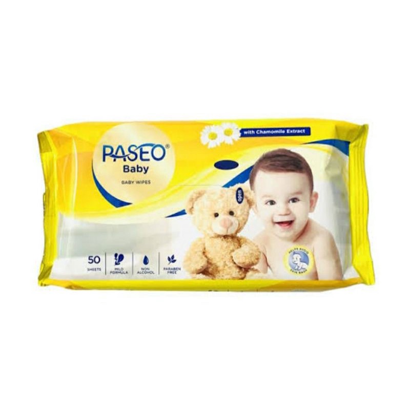 Tissue Paseo Baby Wet Tissue Chammomile 50s ( Tisu basah )