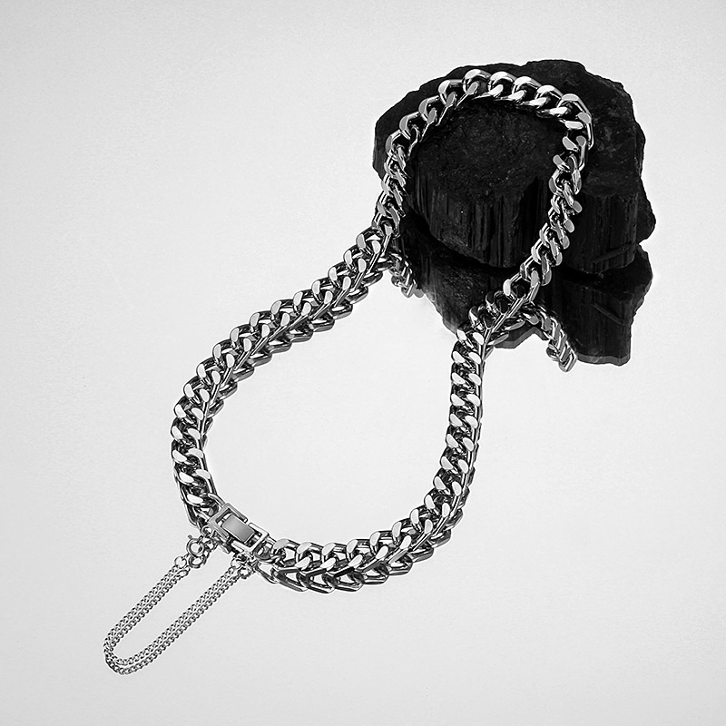 Kalung Rantai Klavikula Bahan titanium steel Gaya hip hop Untuk Wanita