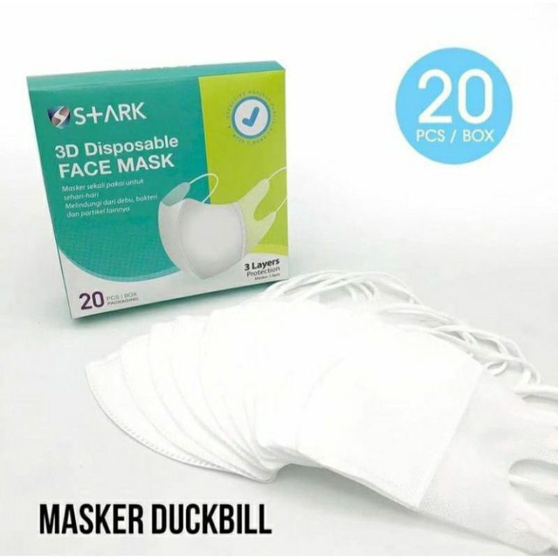 MASKER DUCKBILL STARK FACE MASK 3ply isi 20 pcs