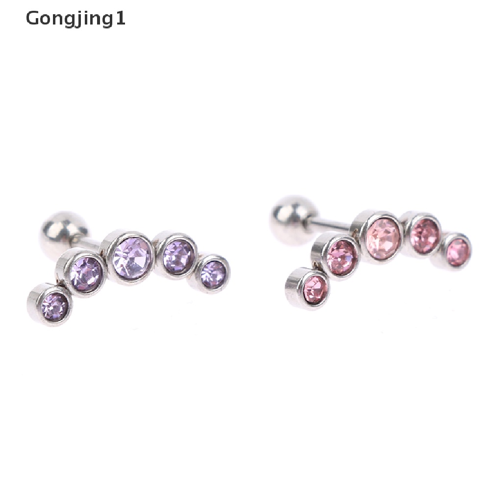 Gongjing1 1Pc Anting Tindik Tulang Rawan Telinga Bahan Stainless Steel