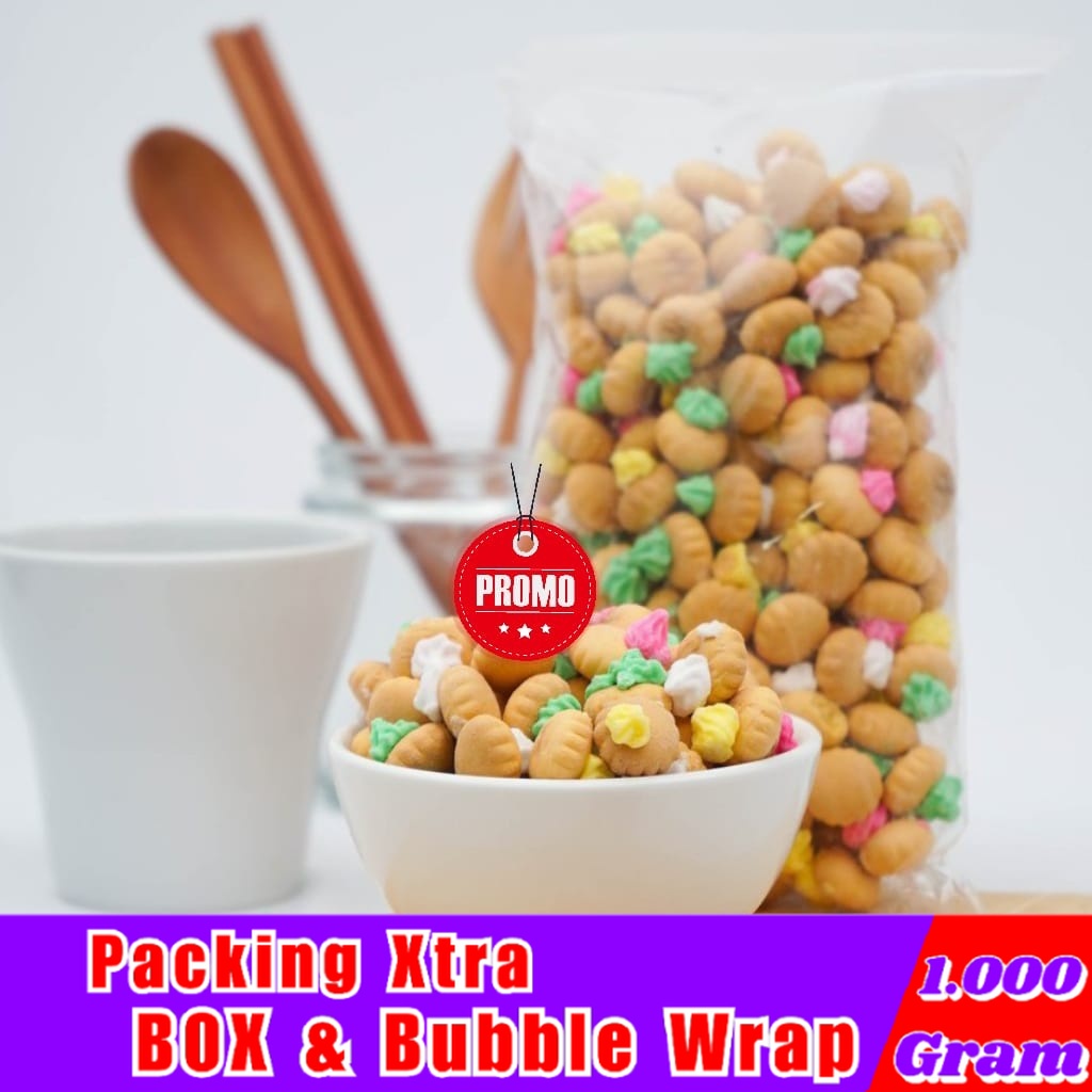 

[1Kg] Gemrose Kue Monas / Gembrose Ciput Kancing / Biskuit Toping Pelangi - Hufaida Snack snack kiloan