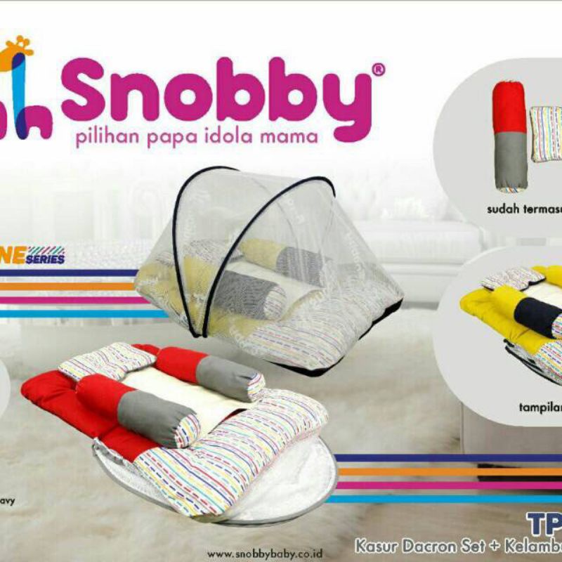 Kasur lipat bayi snobby line series + kelambu / Kasur lantai snobby line series