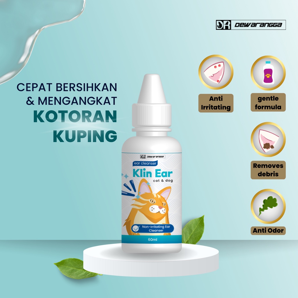 Pembersih Telinga Kucing Klin Ear Dewarangga -  Ear Cleaner Kucing - Cairan Pembersih Telinga Kucing - Pembersih Kuping Kucing