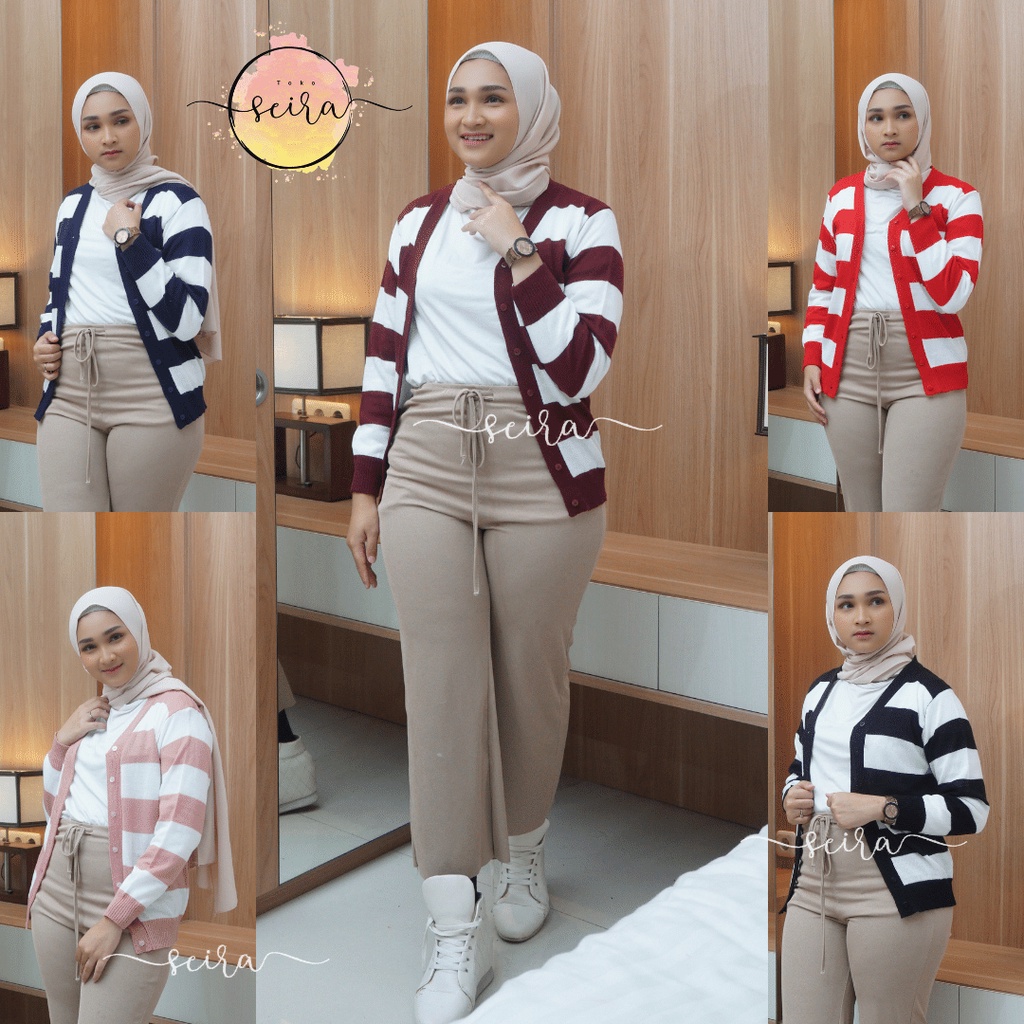 [BISA COD] Cardigan Rajut Halus Wanita Zebra