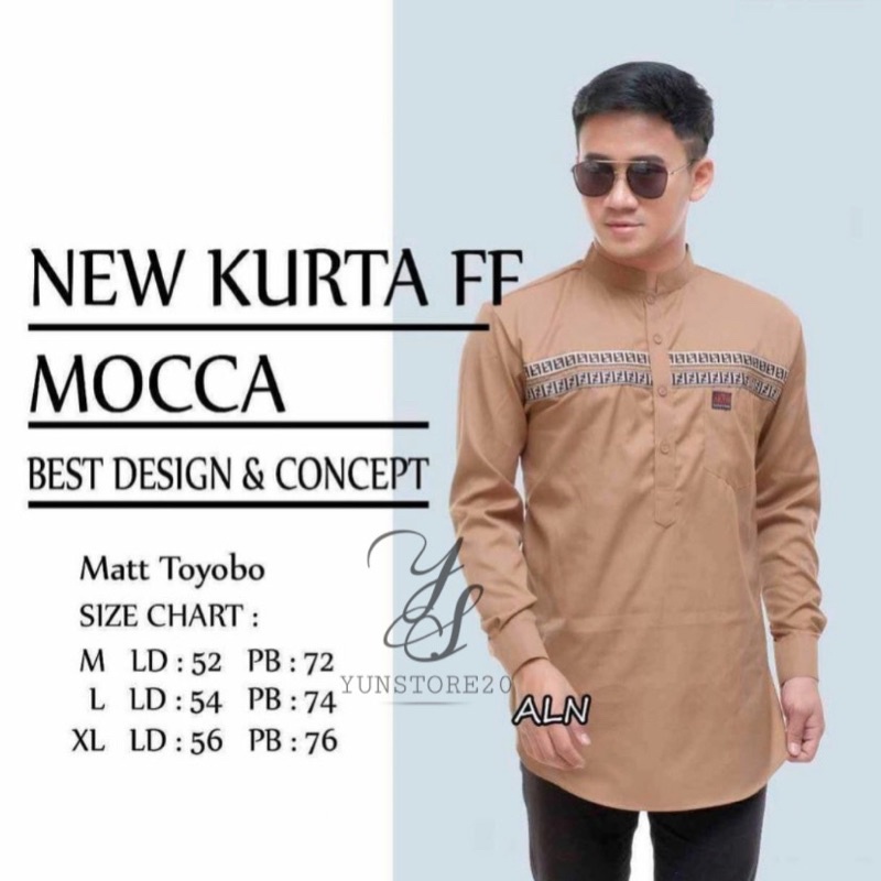 Kemeja Koko Pria Lengan Panjang Baju Kurta FF Dewasa Terbaru Slimfit High Quality