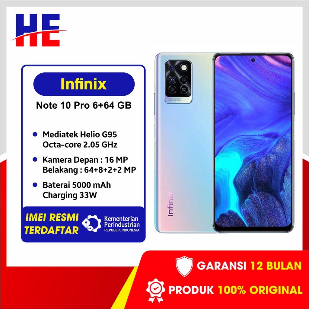 Infinix Note 10 Pro 6/64GB & 8/128GB Garansi Resmi 1 Tahun